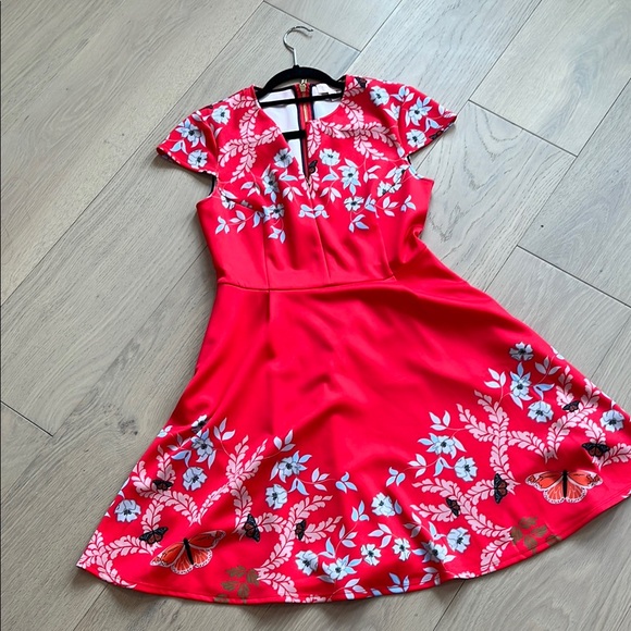 Ted Baker Floral Red Dress - Picture 10 of 11